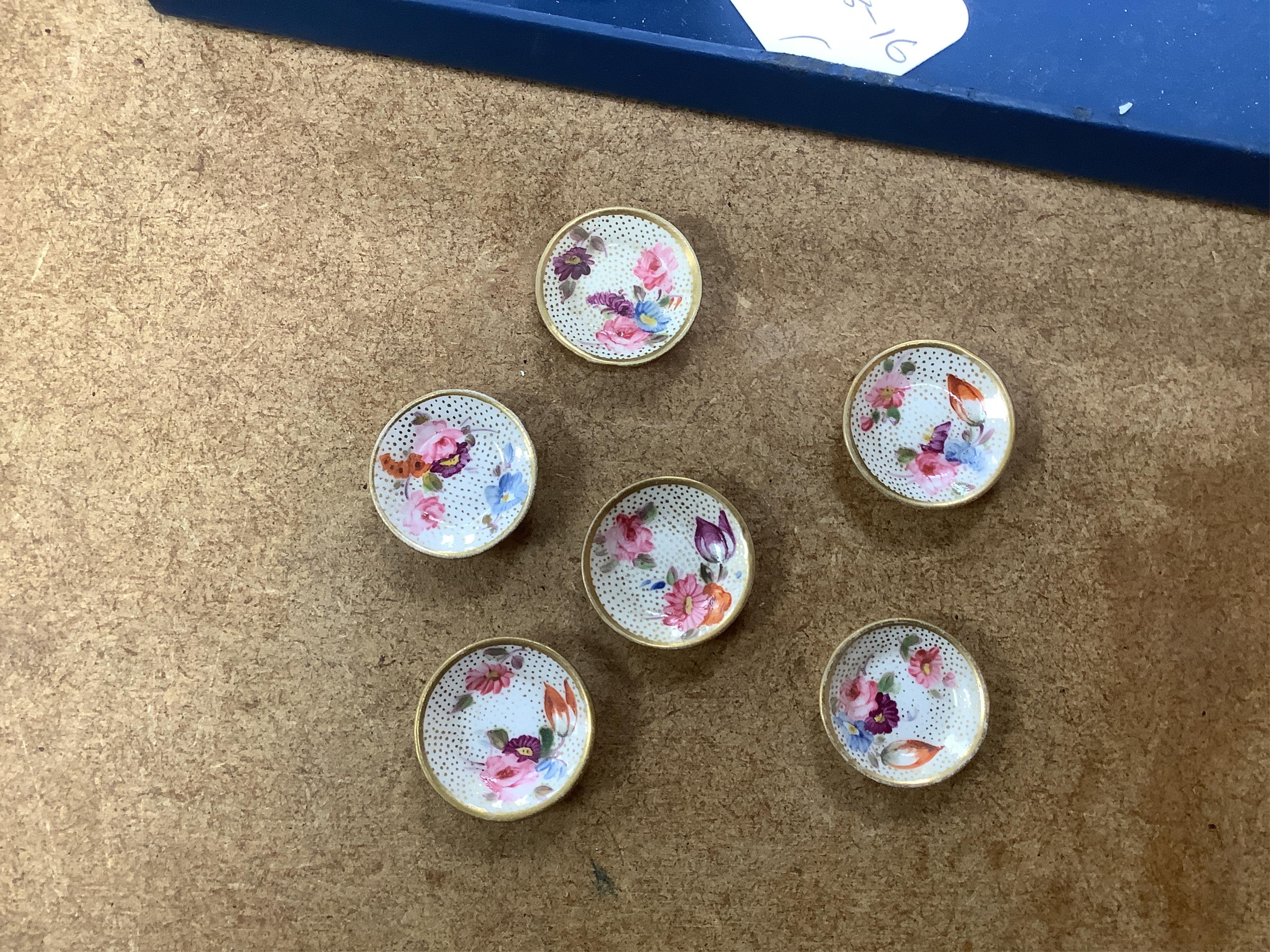 A pair of Meissen Marcolini period floral custard cups & covers together with an early 19th century English porcelain miniature tea set on tray, largest 20cm wide